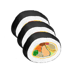 김밥 3조각